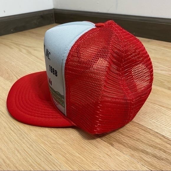 Vintage Trucker Hat Farm Tractor Snap Back Red Case Harvester - Picture 4 of 9